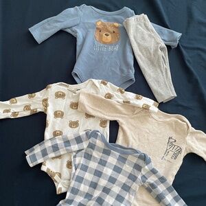 3-6 month lot bodysuits +  pair of pants